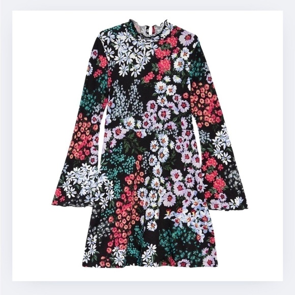 Nordstrom Mock Neck Girls Floral Dress - Picture 1 of 6